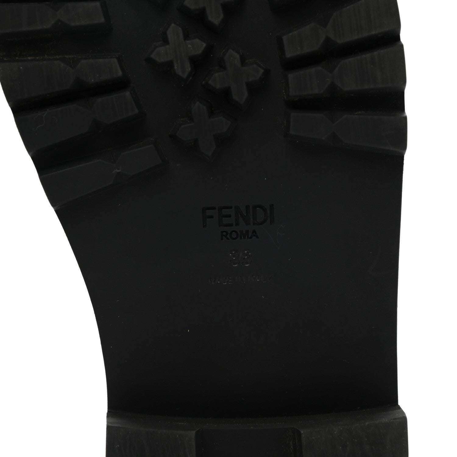 Fendi Shiny Stretch Nylon Platform Zip Biker Boots 36 Black 6 of 8