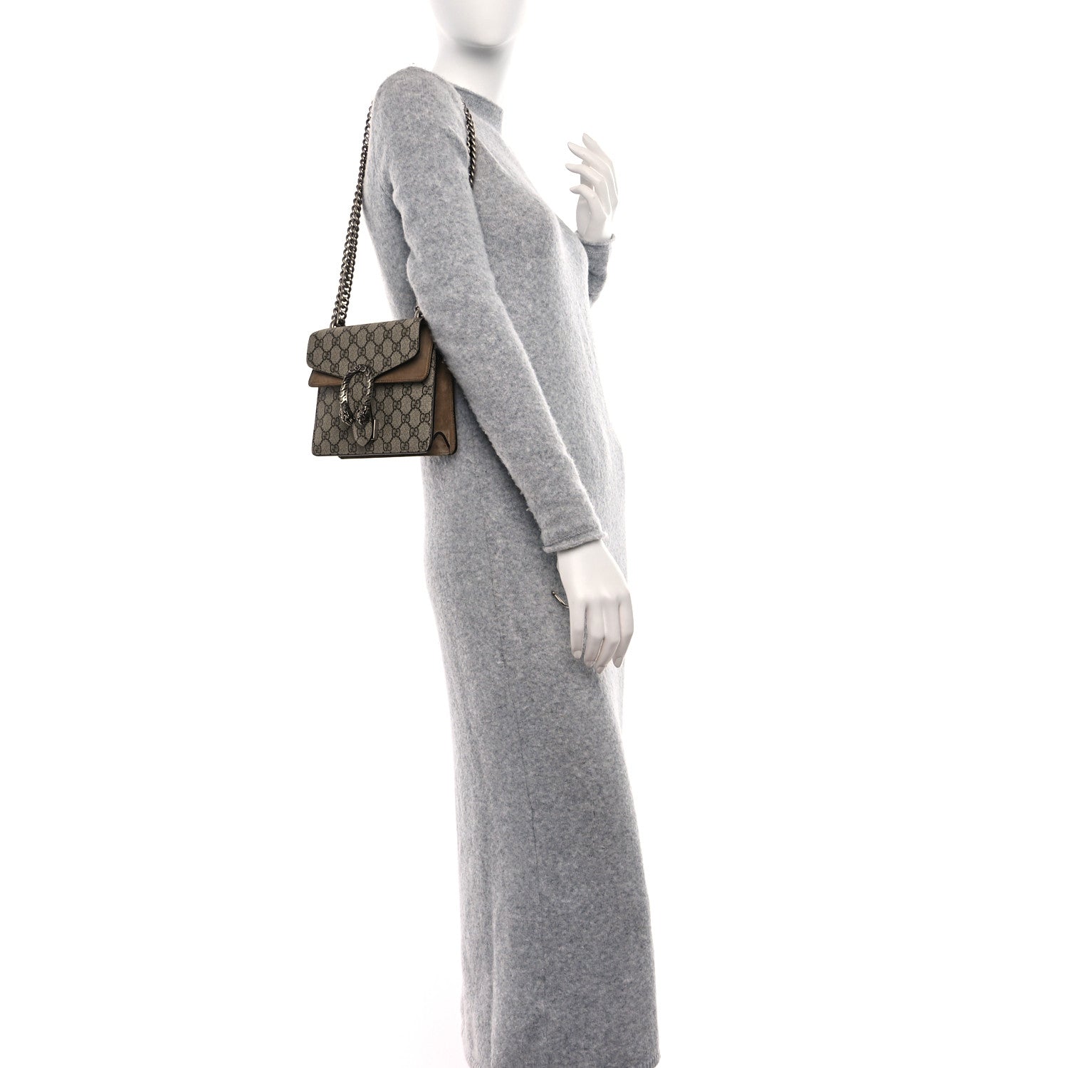 Gucci GG Supreme Monogram Mini Dionysus Shoulder Bag Taupe 2 of 11