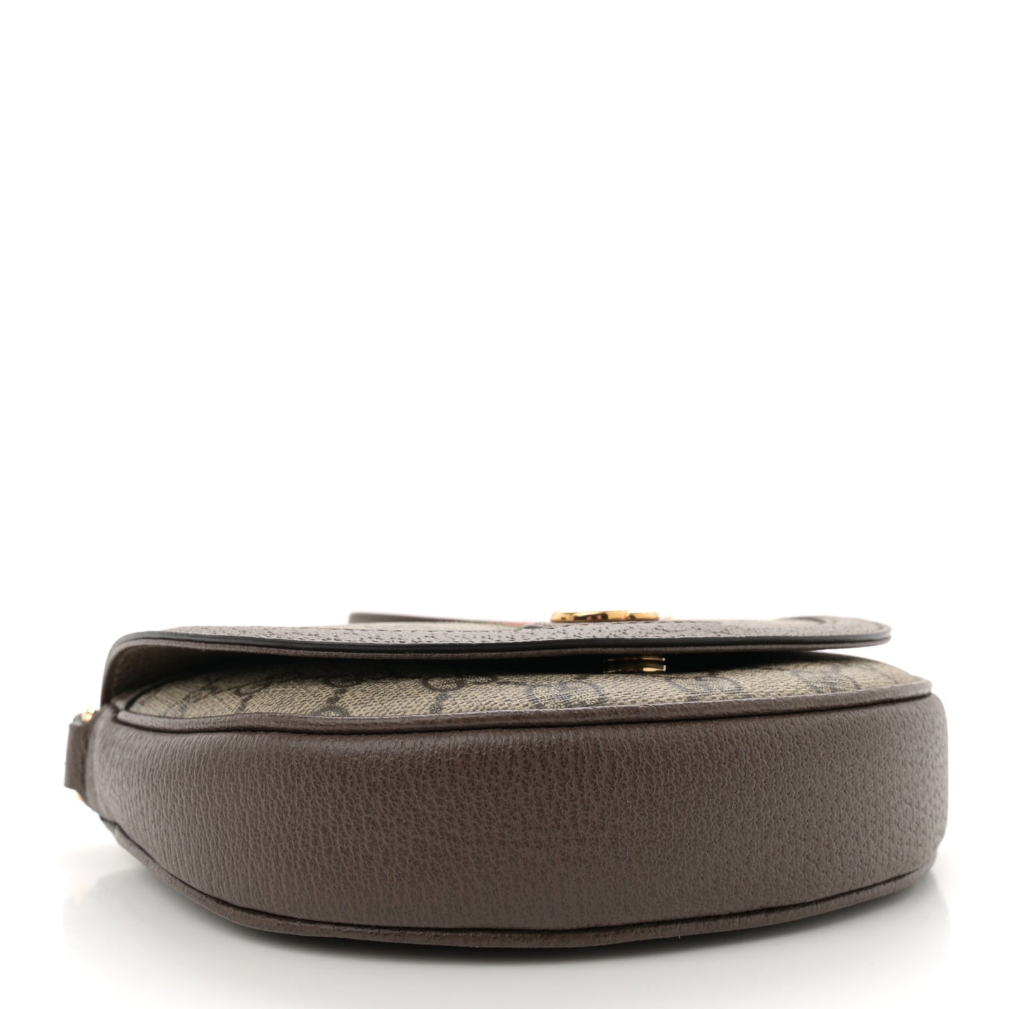 GG Supreme Monogram Textured Dollar Calfskin Web Mini Ophidia Flap Shoulder Bag Beige Ebony New Acero