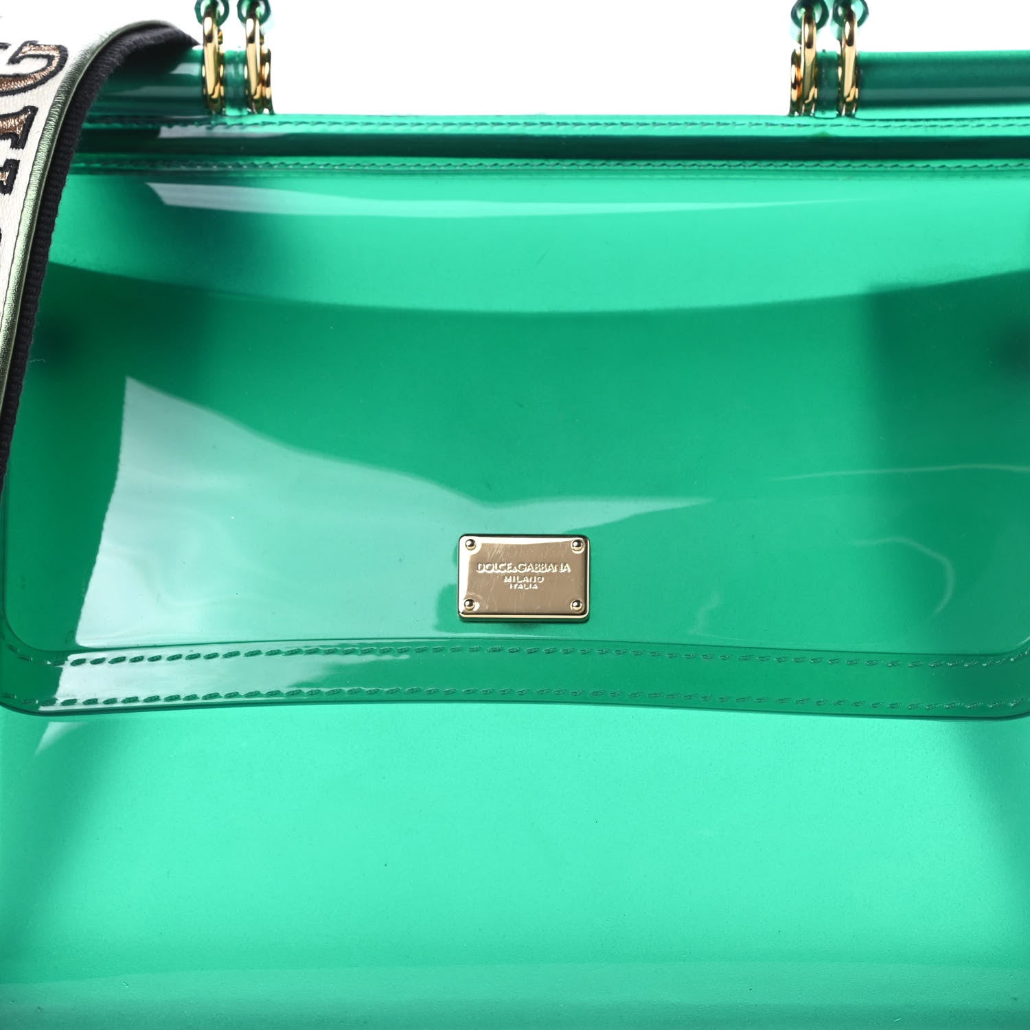Dolce & Gabbana Rubber Semi Transparent Miss Sicily Satchel Verde 7 of 11