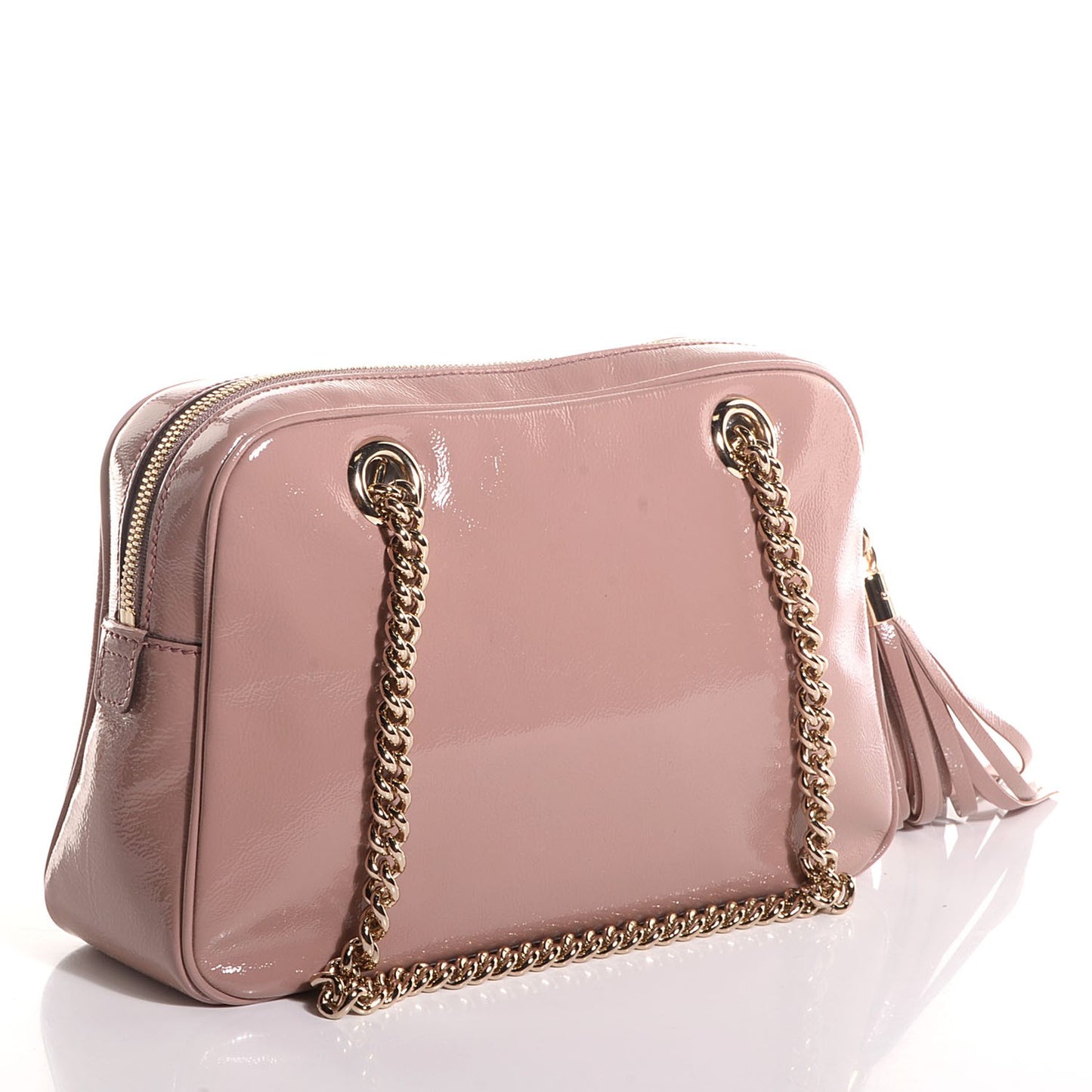 Soft Patent Small Soho Bowler Dark Cipria