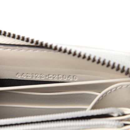 Gucci Calfskin Matelasse GG Marmont Zip Around Wallet White 6 of 9