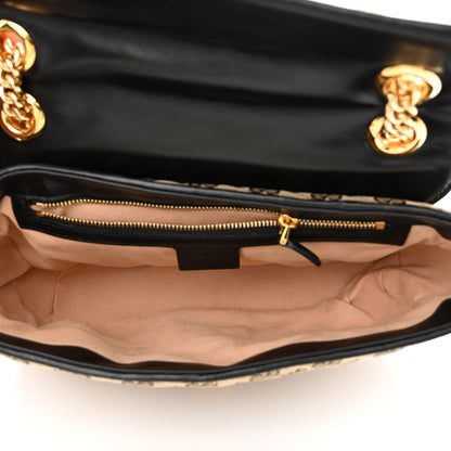 Gucci Monogram Matelasse Diagonal Small GG Marmont Shoulder Bag Beige Black 5 of 10