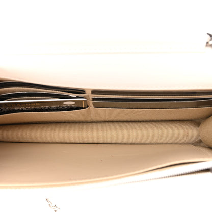 Chanel Aged Calfskin Chevron Quilted Gabrielle Wallet On Chain WOC White 5 of 11