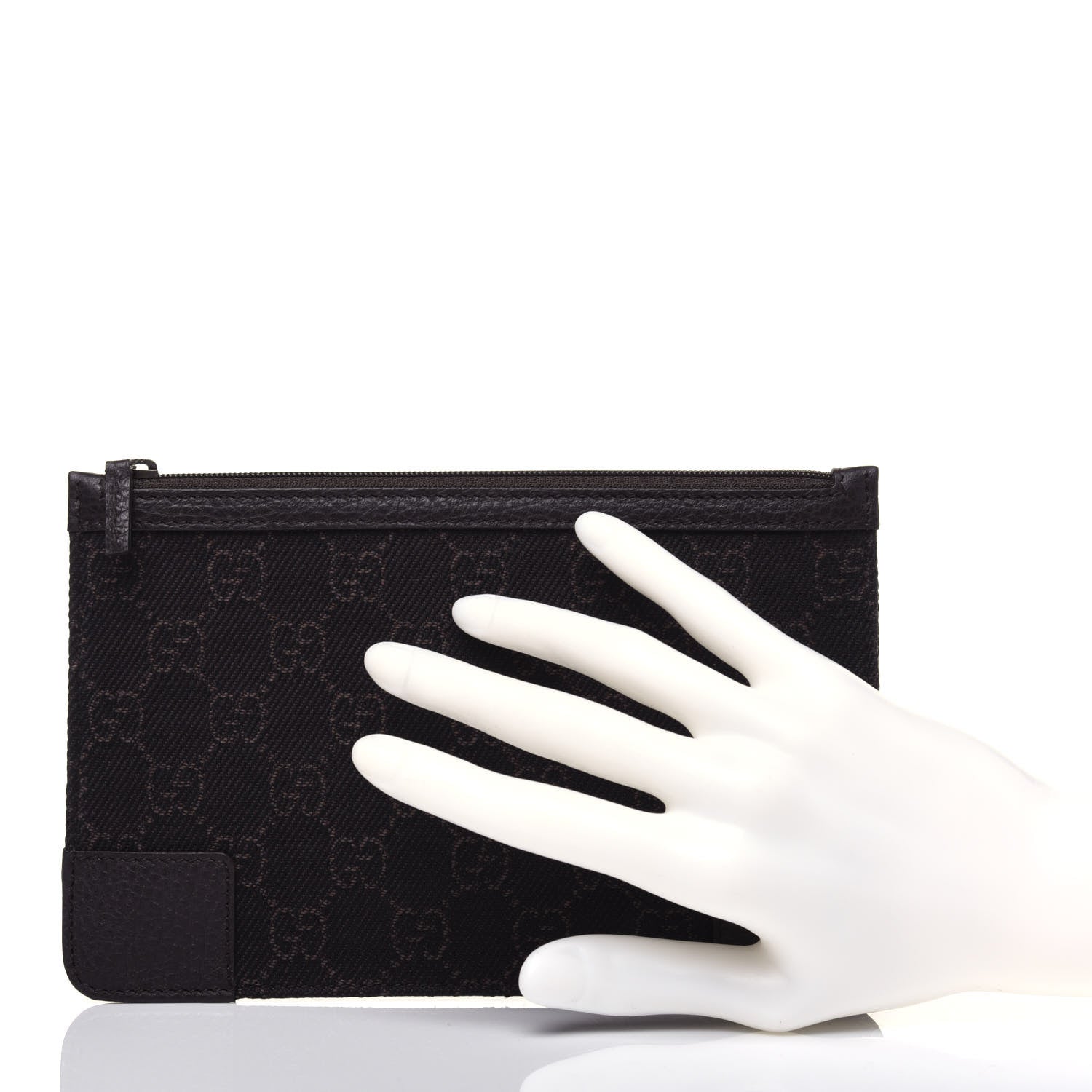 Gucci Monogram Zip Pouch Dark Brown 2 of 10