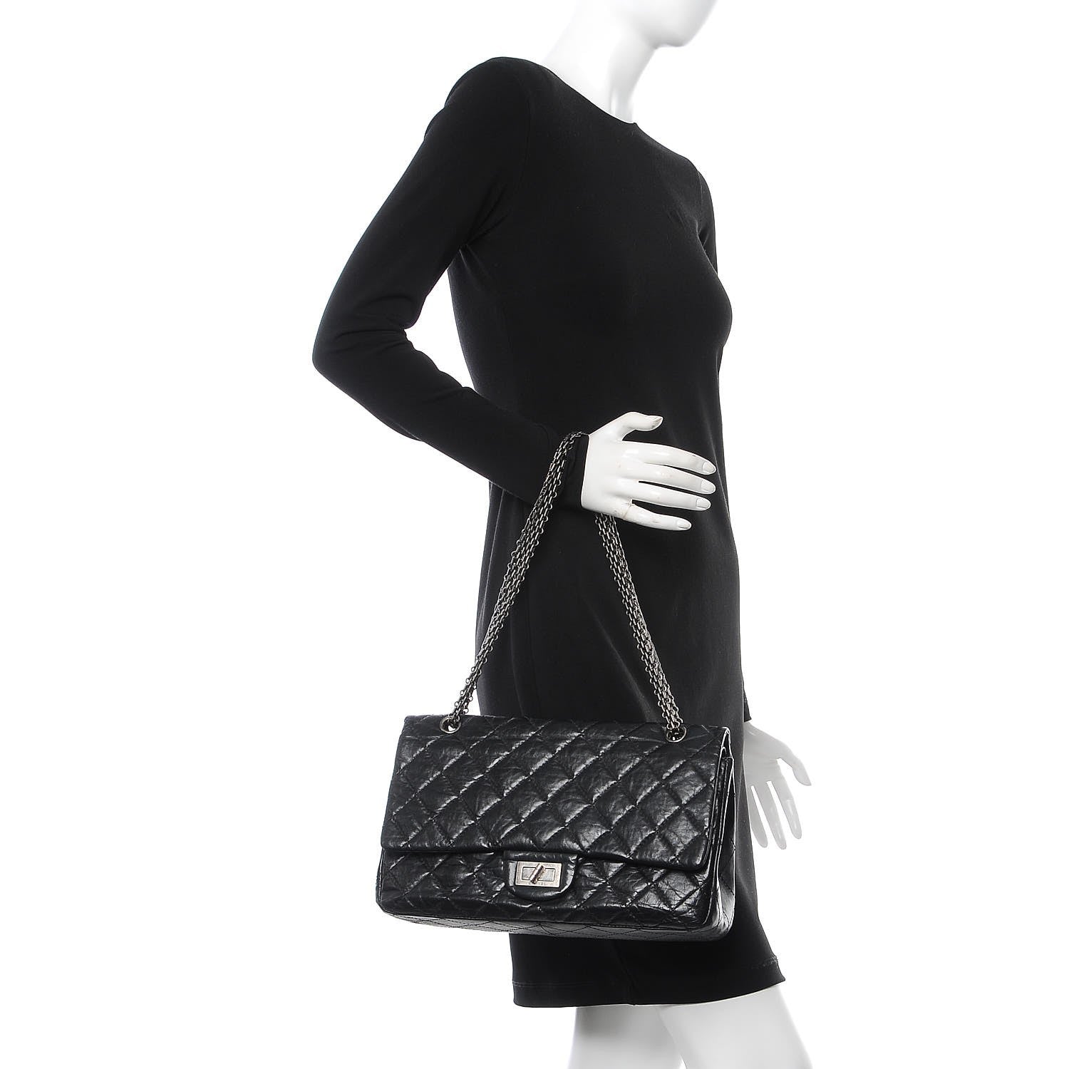 Chanel Aged Calfskin Quilted 2.55 Reissue 227 Flap Black 3 of 10