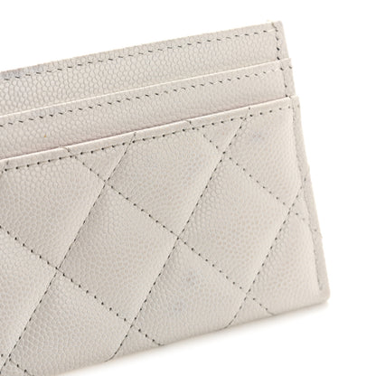 Chanel Caviar Quilted Textured CC Card Holder White 11 of 13