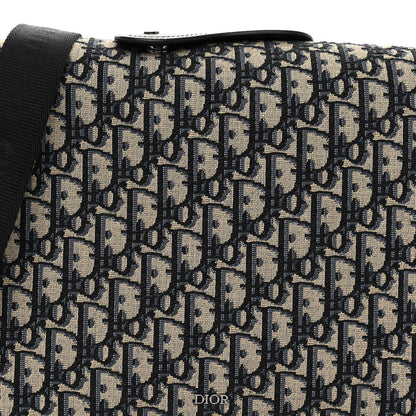 Christian Dior Oblique Jacquard Grained Calfskin Lingot Pouch Beige Black 7 of 10