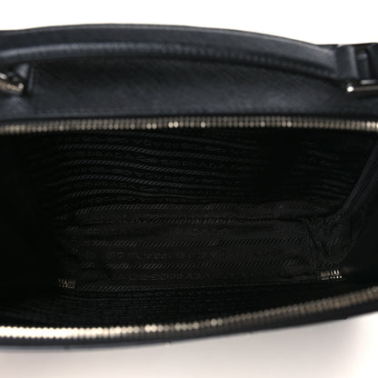 Prada Saffiano Travel Medium Brique Crossbody Bag Black 4 of 7