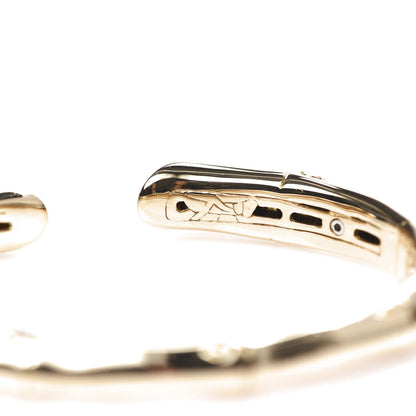 John Hardy 18K Yellow Gold Diamond Bamboo Kick Cuff Bracelet 5 of 5