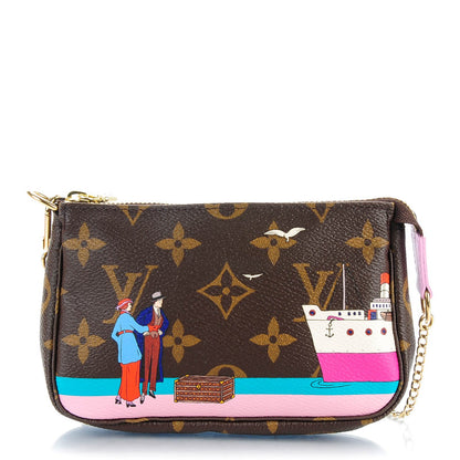 Louis Vuitton Monogram 2016 Christmas Animation Mini Pochette Accessories Rose Ballerine 1 of 7