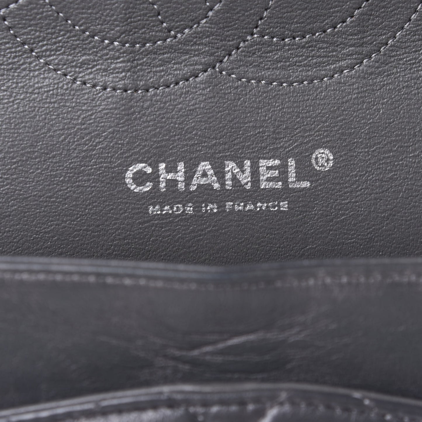Lambskin Quilted Medium Double Flap Dark Grey