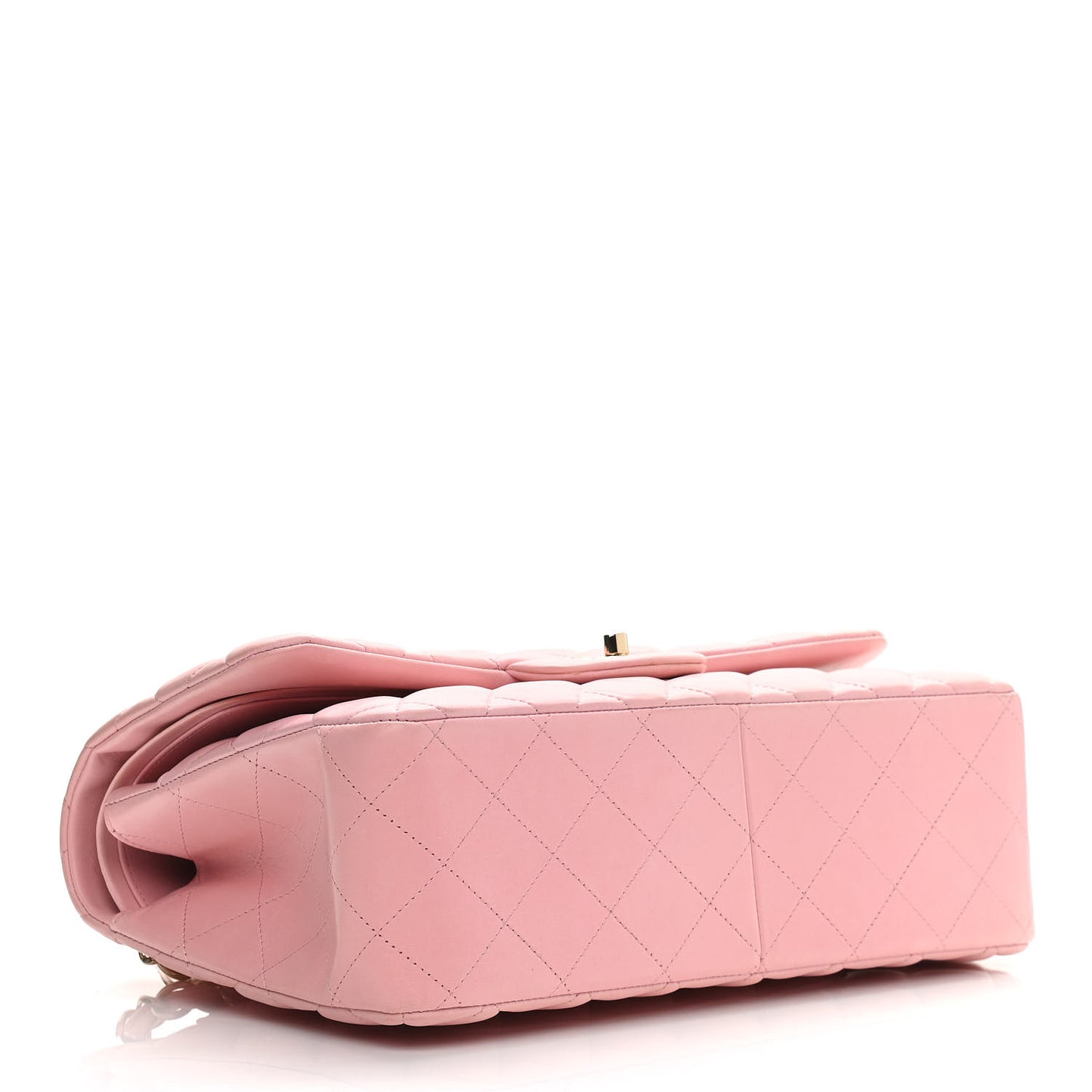 Lambskin Quilted Jumbo Double Flap Light Pink