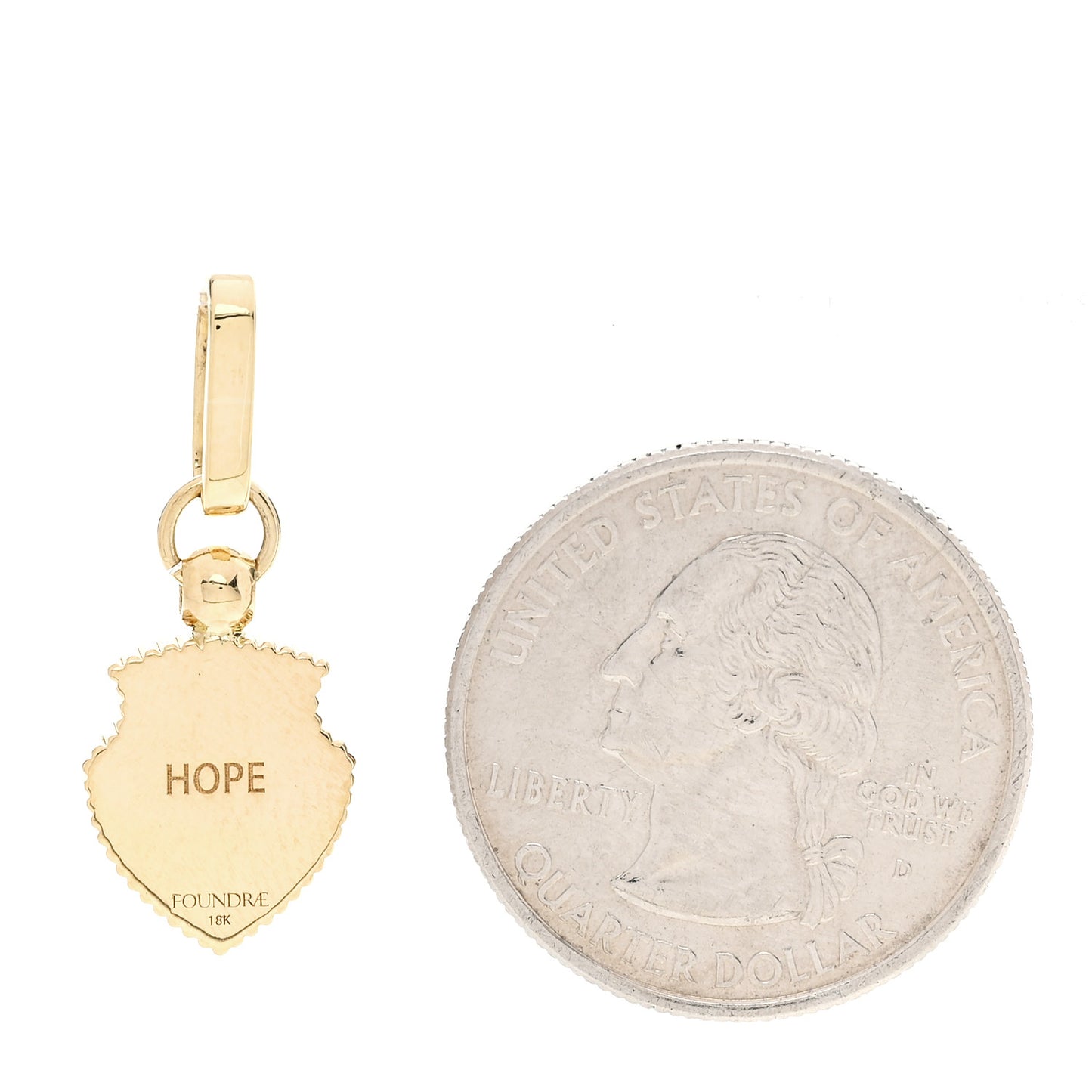 18K Yellow Gold Miniature Spero Resilience Crest Pendant