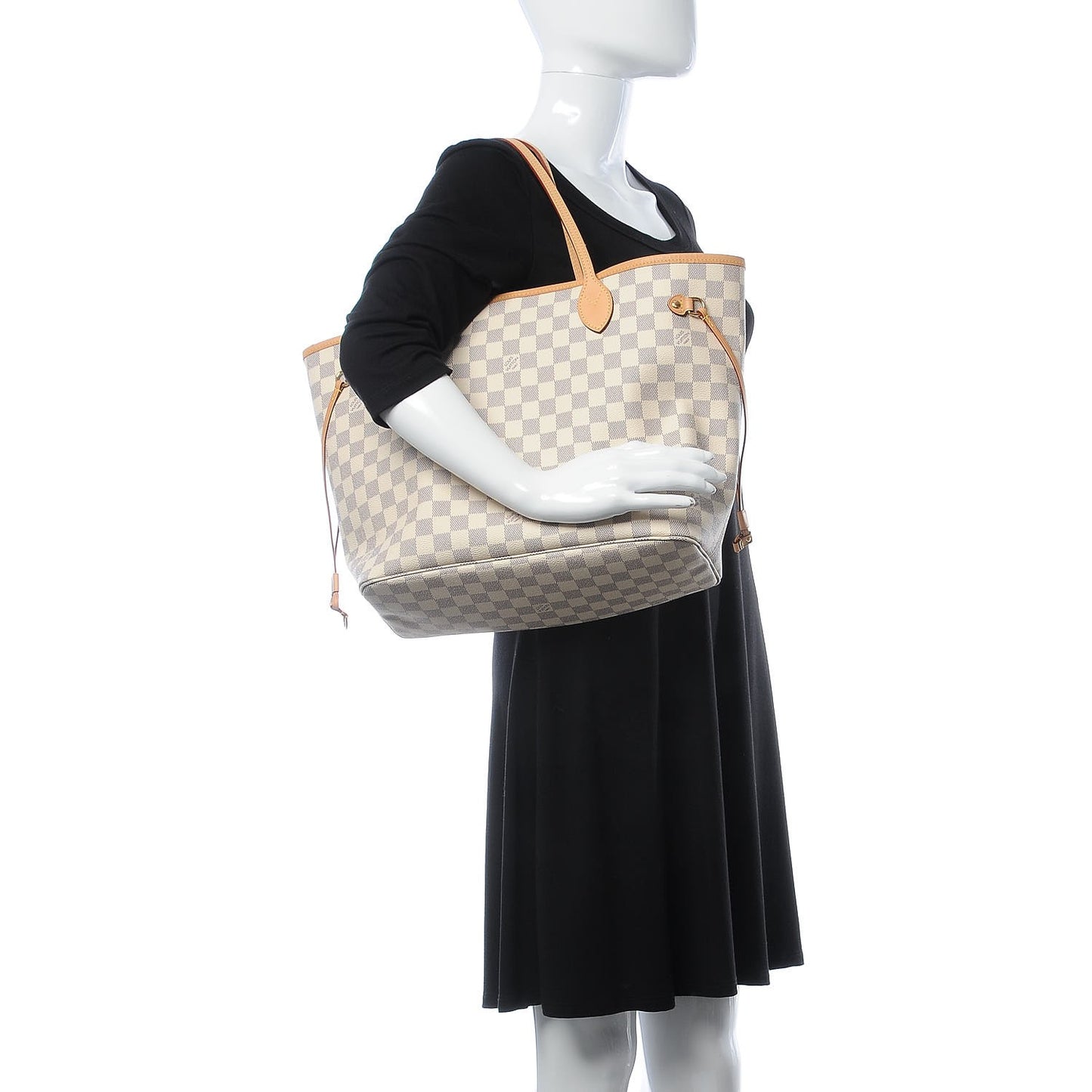 Damier Azur Neo Neverfull MM Rose Ballerine