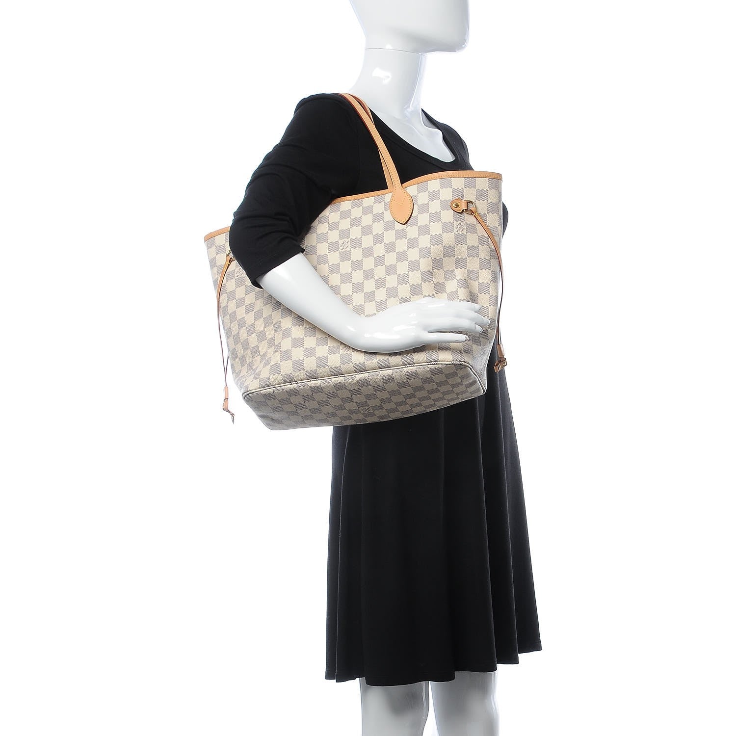 Louis Vuitton Damier Azur Neo Neverfull MM Rose Ballerine 2 of 9