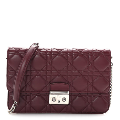 Christian Dior Lambskin Cannage Miss Dior Promenade Pouch Plum 1 of 11