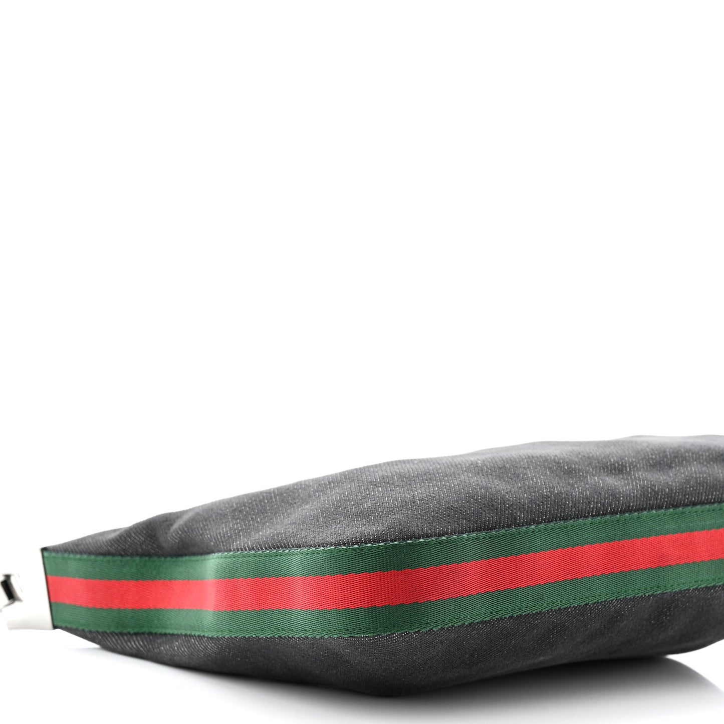 Denim Web Small Clasp Hobo Black