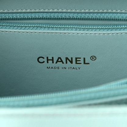 Chanel Caviar Quilted Medium CC Filigree Vanity Case Light Blue 6 of 10