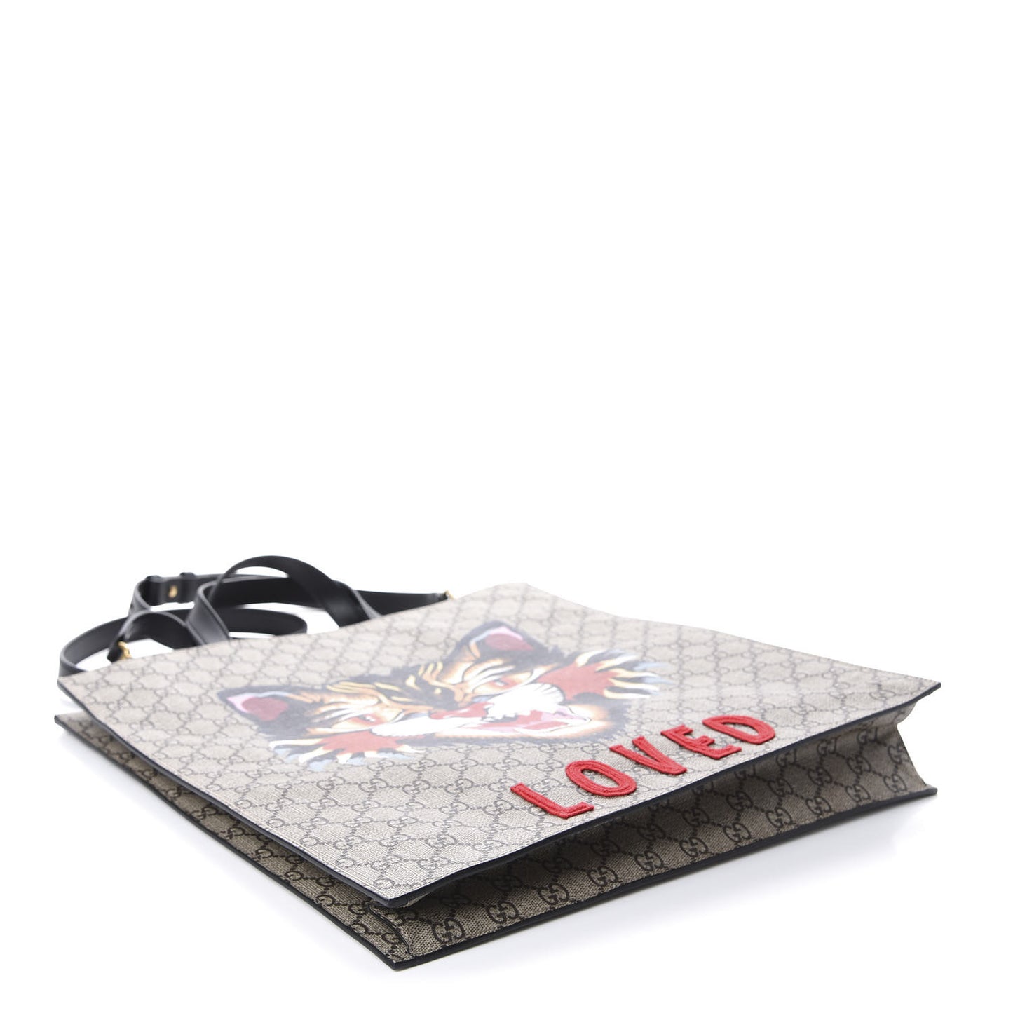 GG Supreme Monogram Angry Cat Vertical Tote