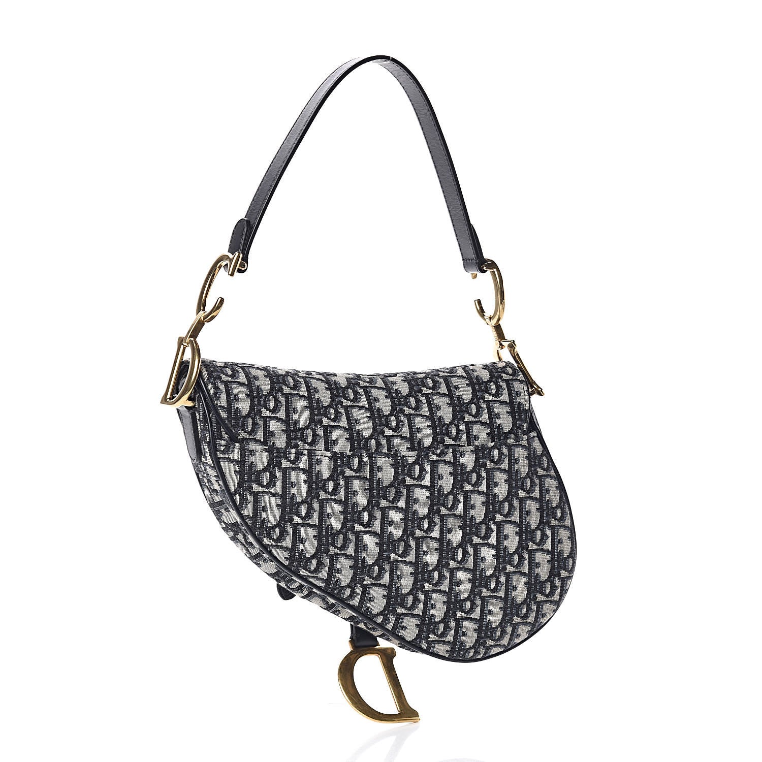 Christian Dior Oblique Saddle Bag Blue 3 of 10