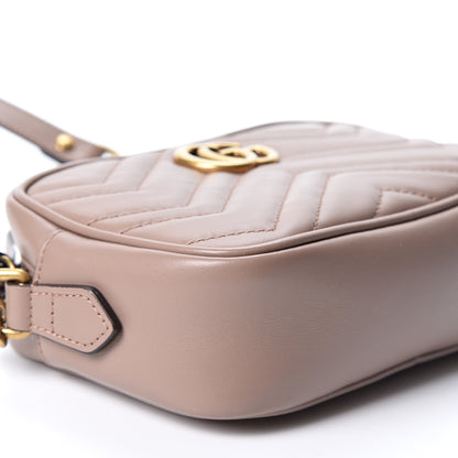 Gucci Calfskin Matelasse Mini GG Marmont Chain Shoulder Bag Porcelain Rose 8 of 10