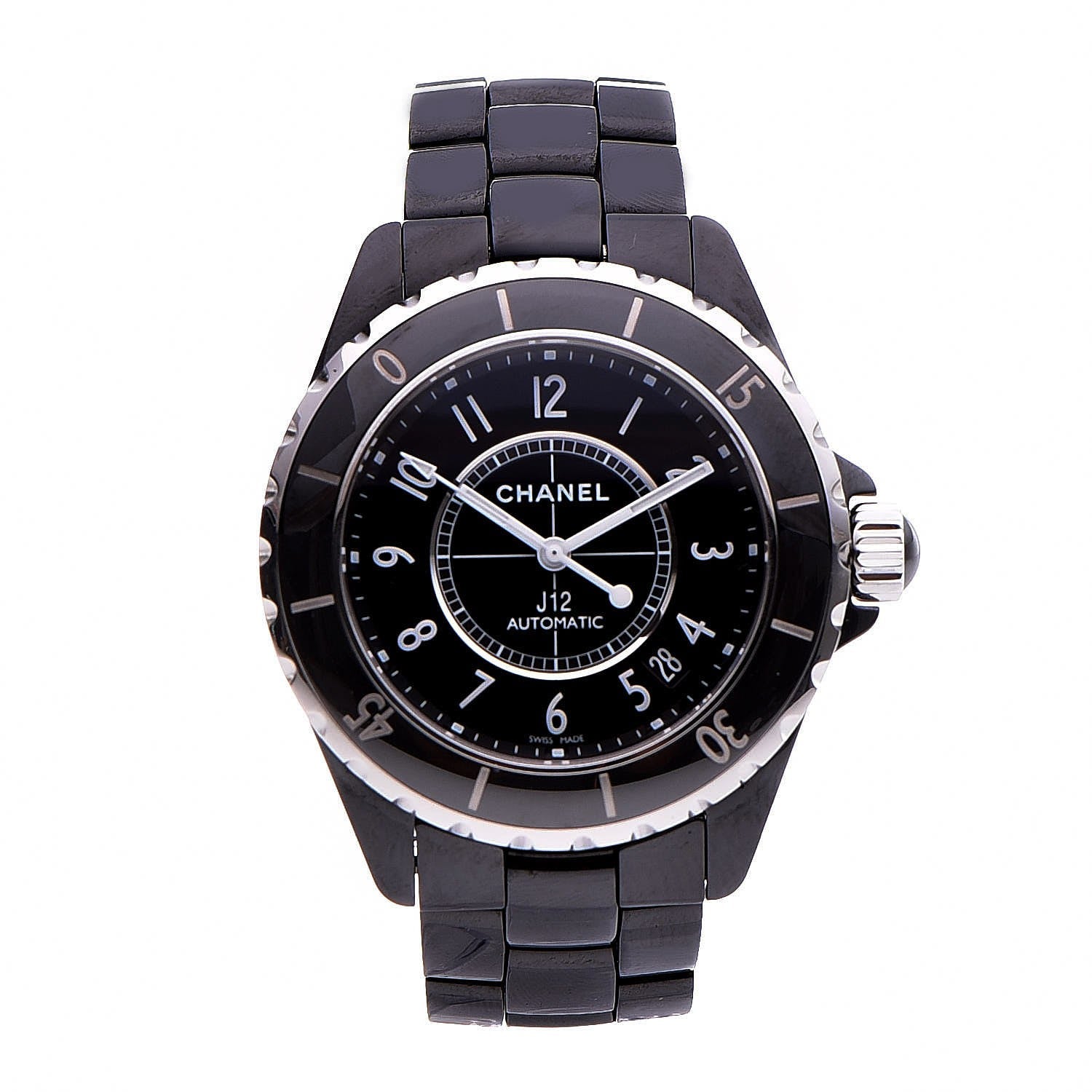 Chanel Stainless Steel Ceramic 38mm J12 Automatic Watch Black 1 of 6
