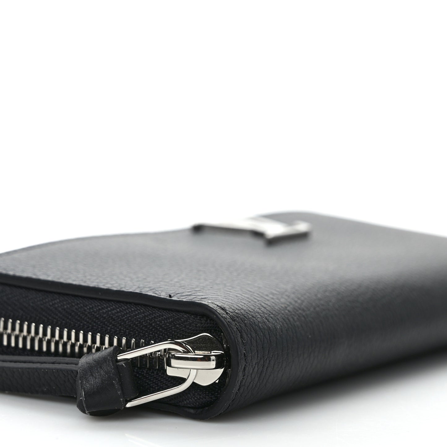 Calfskin Zippy Lockme Wallet Black