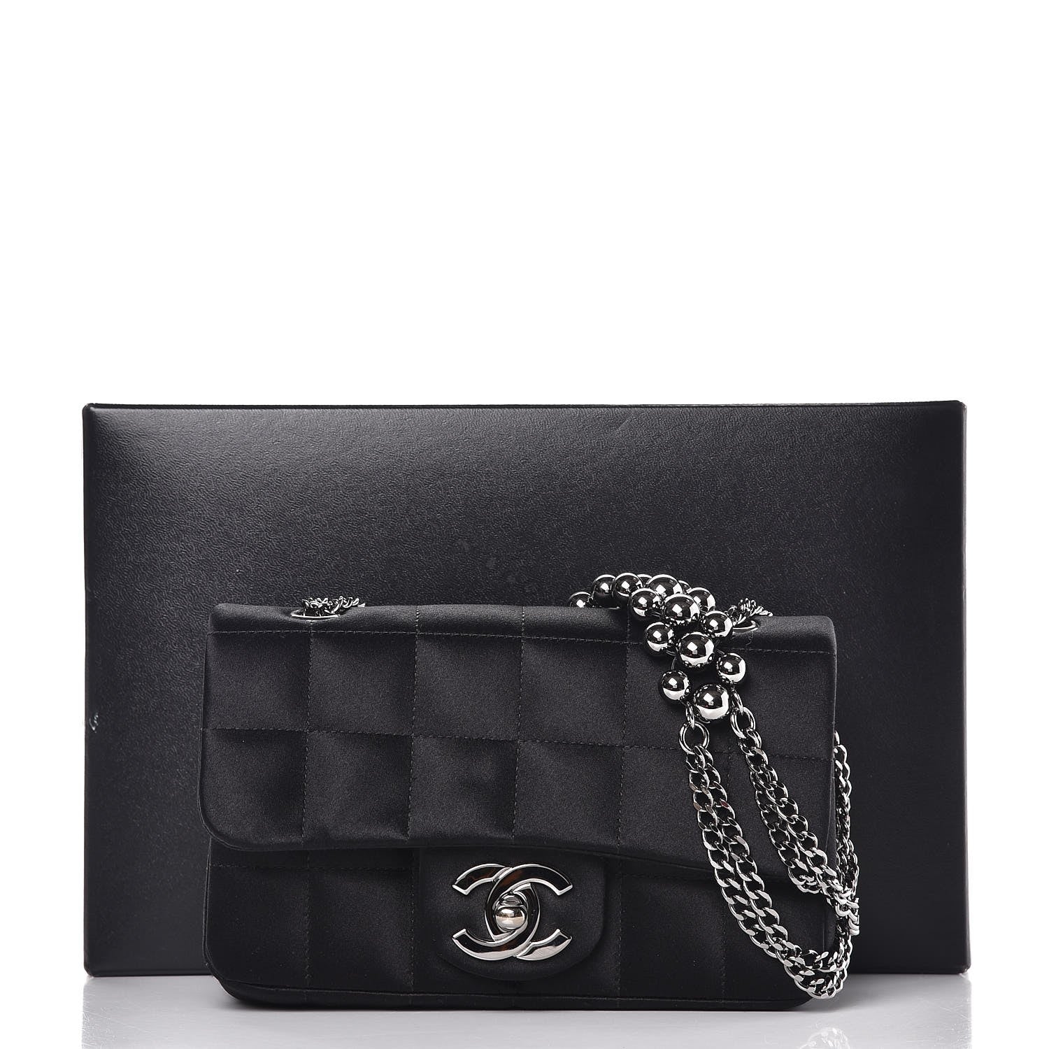 Chanel Satin Square Quilted Mini Flap Black 8 of 8