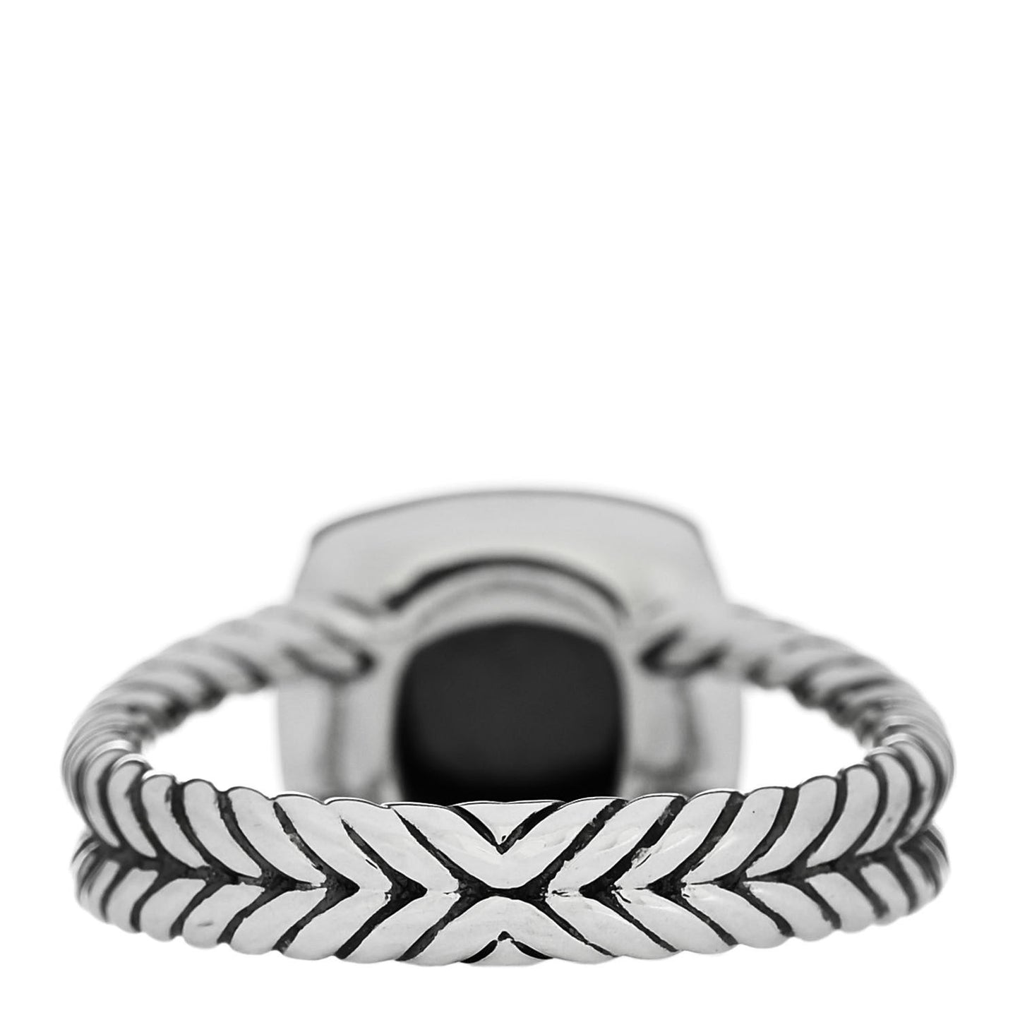 Sterling Silver Diamond Hematite 7mm Petite Albion Ring 52 6