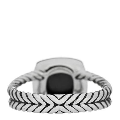 David Yurman Sterling Silver Diamond Hematite 7mm Petite Albion Ring 52 6 3 of 4