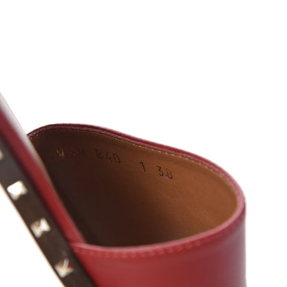 Valentino Garavani Nappa Soul Rockstud Flat Slide Sandals 38 Rosso 9 of 10