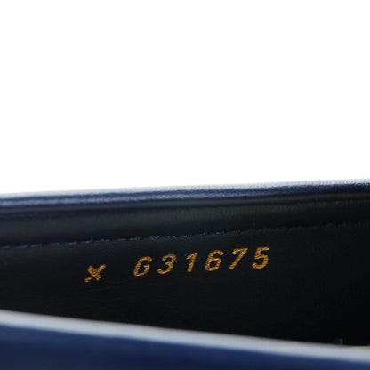 Chanel Lambskin CC Mocassin Loafers 40 Navy 6 of 9