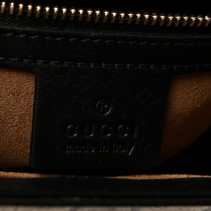 Gucci GG Supreme Monogram Calfskin Small Padlock Top Handle Bag Beige Black Cuir 6 of 10