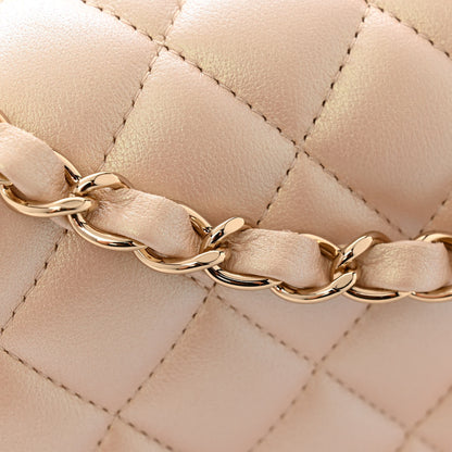 Chanel Iridescent Calfskin Quilted Medium Double Flap Beige 10 of 12