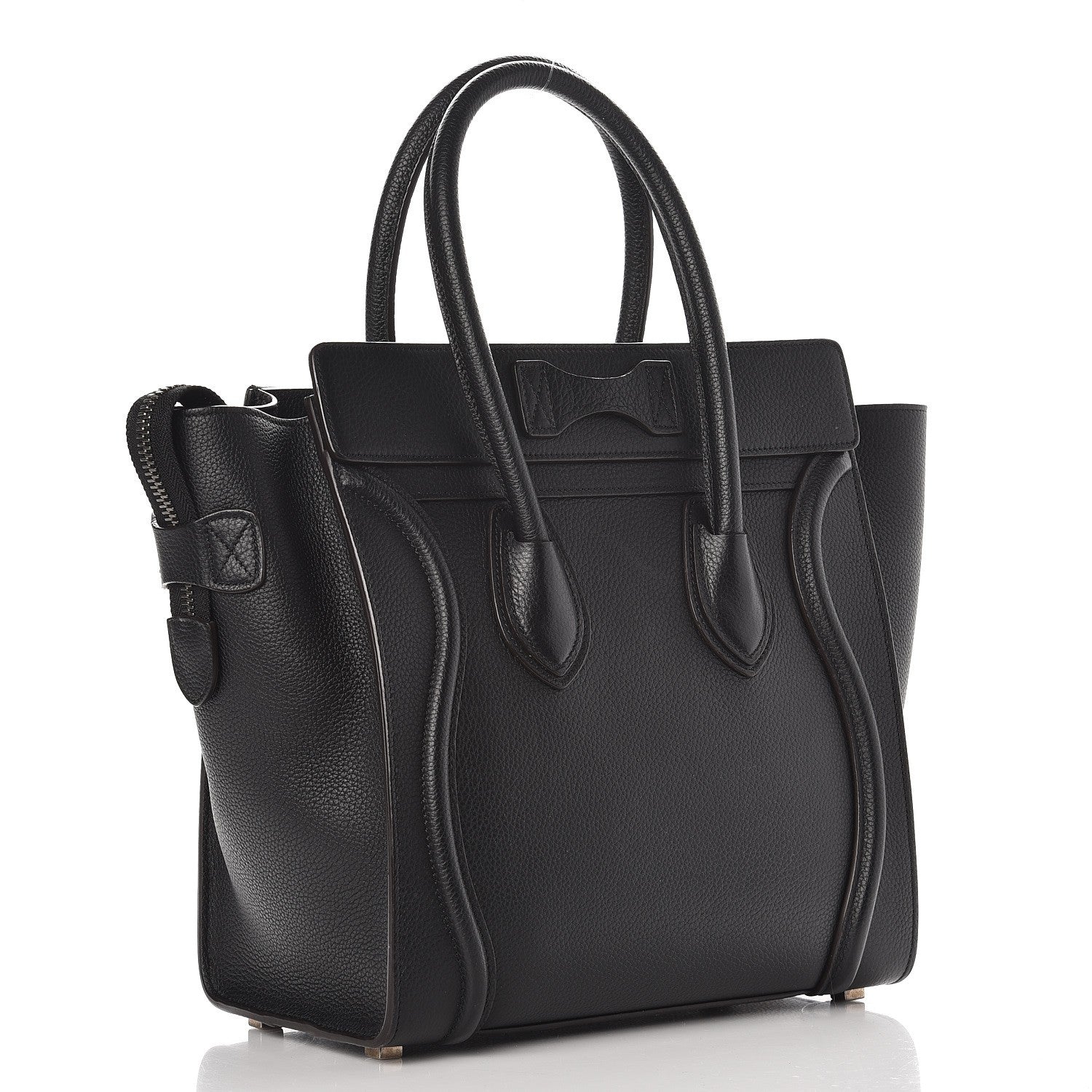 Celine Drummed Calfskin Micro Luggage Black 3 of 10