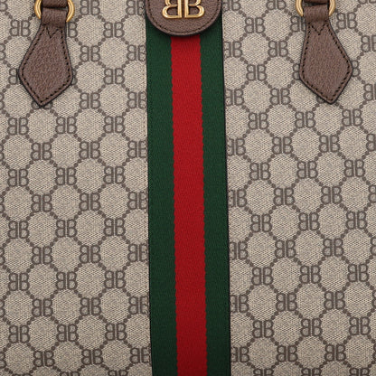 Gucci X BALENCIAGA BB Supreme Monogram Web Medium Ophidia Shopping Tote Beige New Acero 8 of 10