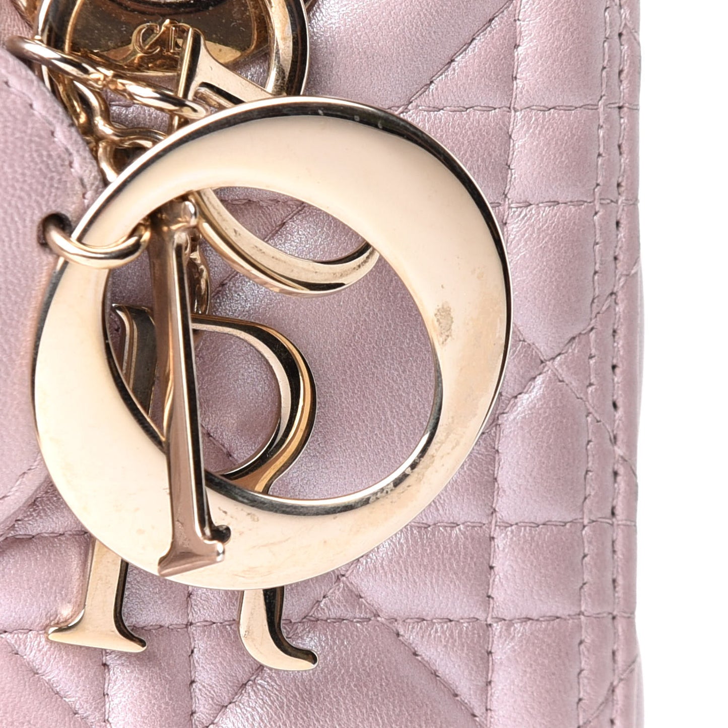 Pearly Lambskin Cannage Medium Lady Dior Lotus