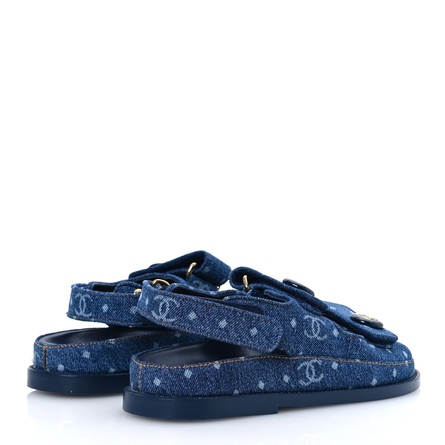 Chanel Denim CC Dad Sandals 35 Dark Blue 5 of 11