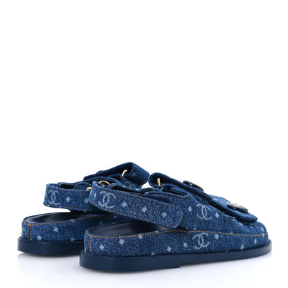 Chanel Denim CC Dad Sandals 35 Dark Blue 5 of 11