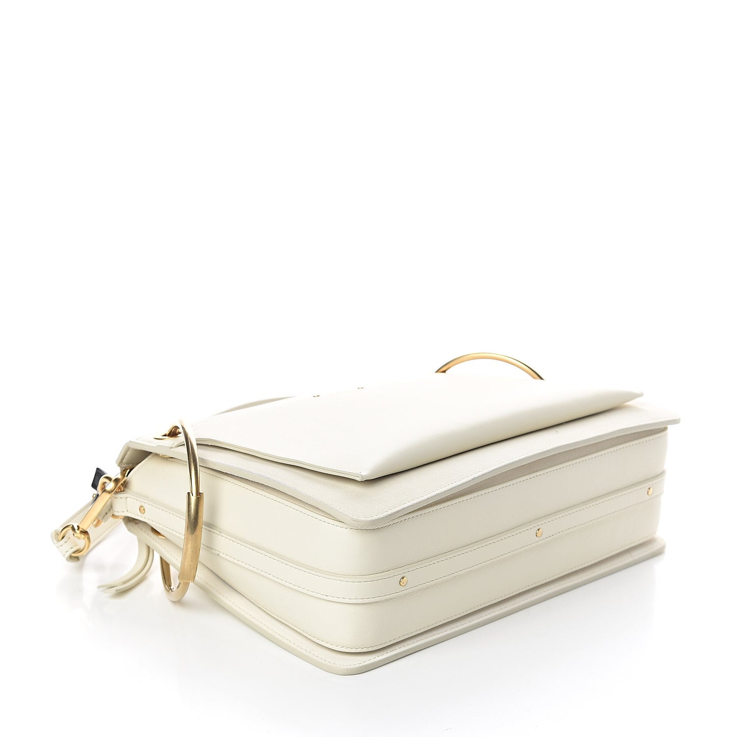 Calfskin Medium Roy Bag Natural White