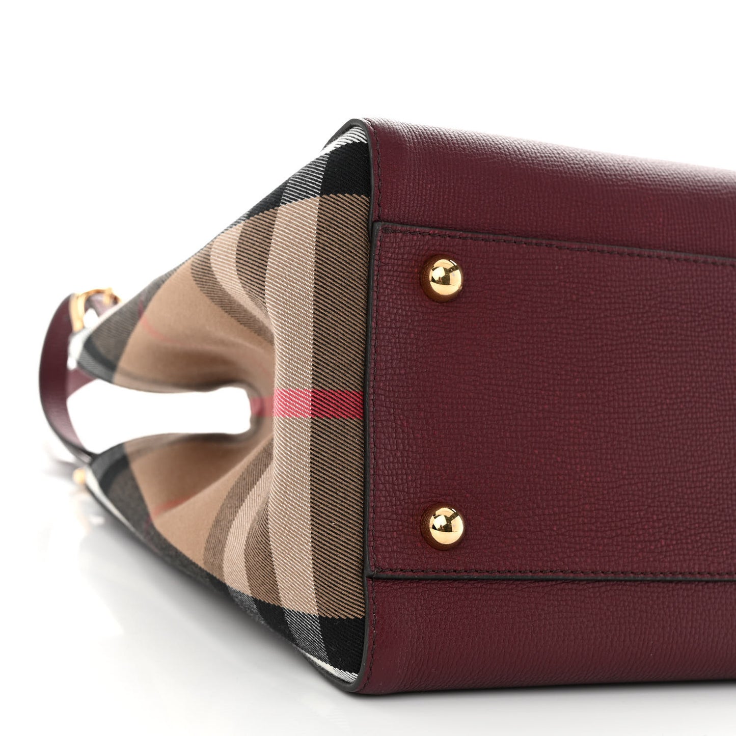 Grainy Calfskin House Check Small Canterbury Mahogany Red