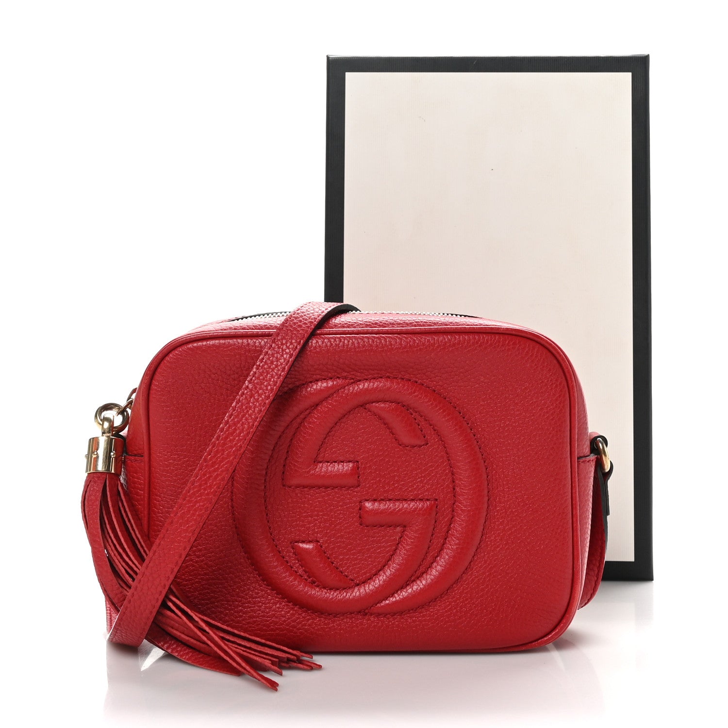 Gucci Pebbled Calfskin Small Soho Disco Bag Vibrant Red 12 of 12