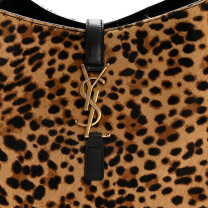 Saint Laurent Pony Hair Calfskin Leopard Print Small Le 5 A 7 Soft Hobo 9 of 13