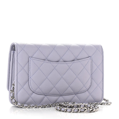 Chanel Caviar Quilted Wallet On Chain WOC Light Purple 3 of 10