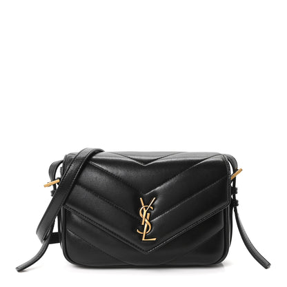 Saint Laurent Lambskin Quilted Monogram Toy Loulou Crossbody Bag Black 1 of 10