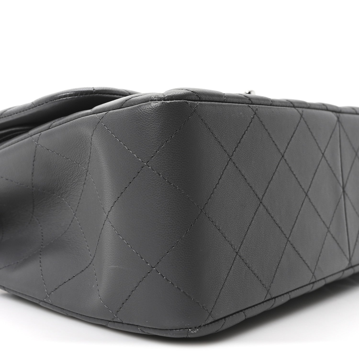 Chanel Lambskin Quilted Jumbo Double Flap Dark Grey 9 of 11