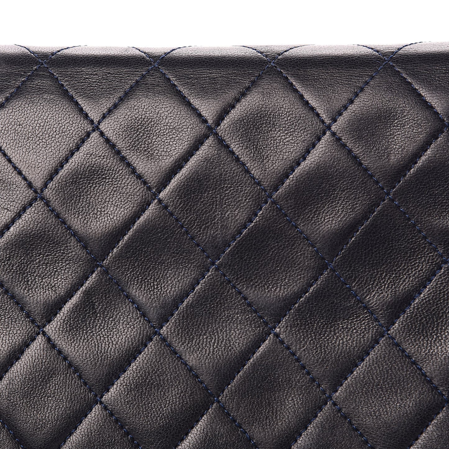 Lambskin Quilted Small Single Flap Navy