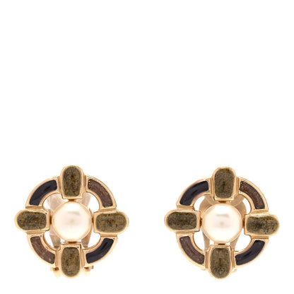 Chanel Pearl Gripoix Clip On Earrings Gold 1 of 4