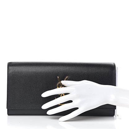 Saint Laurent Grain De Poudre Monogram Cassandre Clutch Black 2 of 12